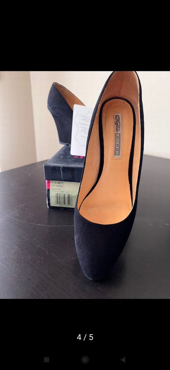 Siyah Süet Dolgu Topuklu Stiletto Kadın Ayakkabı - Görsel 3