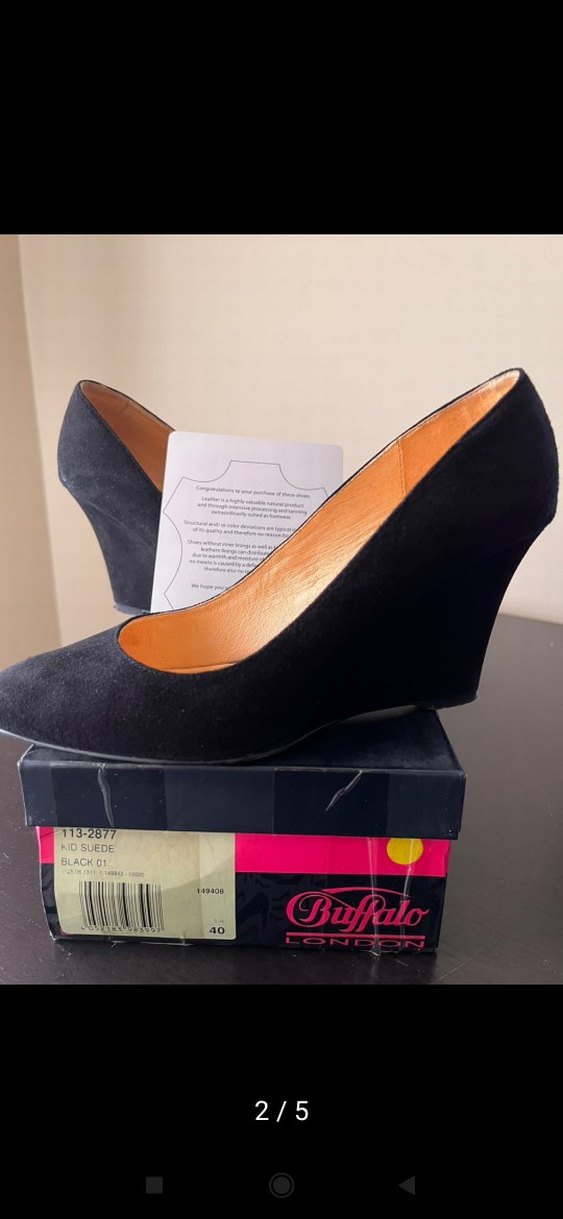 Siyah Süet Dolgu Topuklu Stiletto Kadın Ayakkabı - Görsel 2