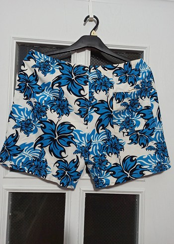 Düğmeli Mavi Tie-Dye Mini Erkek Şort