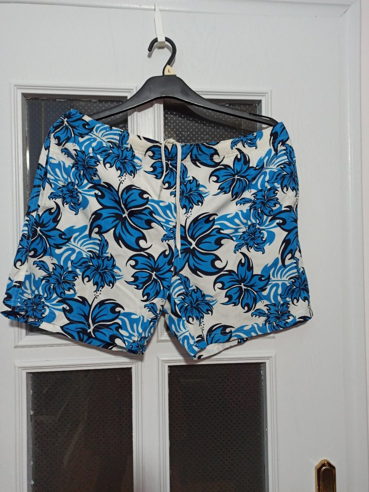 Düğmeli Mavi Tie-Dye Mini Erkek Şort - Görsel 3