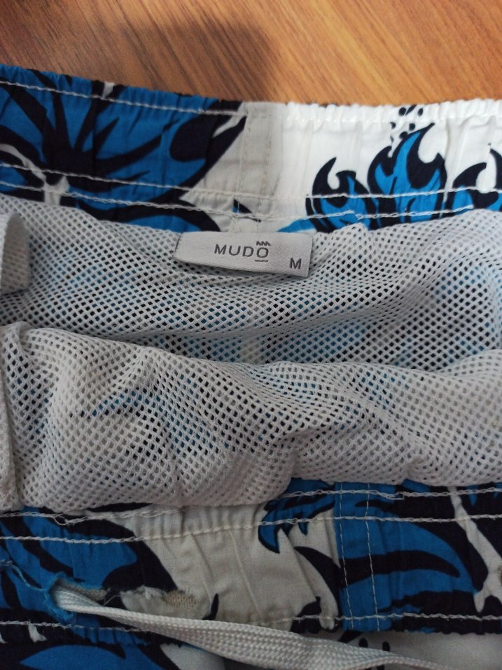 Düğmeli Mavi Tie-Dye Mini Erkek Şort - Görsel 2