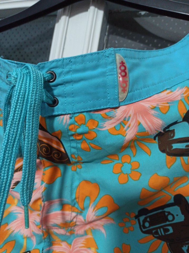 Turkuaz Renkli Baskılı Erkek Yüzme Şortu - Görsel 3