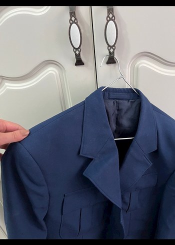 Düğmeli Lacivert Denim Erkek Ceket L-XL - Görsel 2