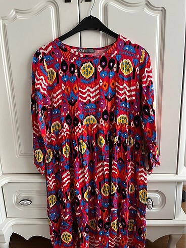 Bayan Çok renkli penye elbise M-L - Görsel 2