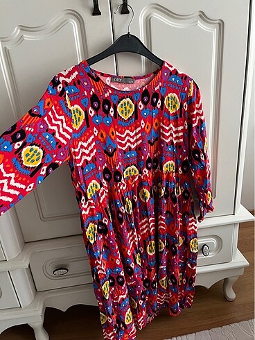 Bayan Çok renkli penye elbise M-L - Görsel 4