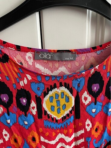 Bayan Çok renkli penye elbise M-L - Görsel 3