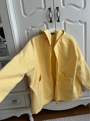 Sarı Oversize Palto Hırka - Görsel 2