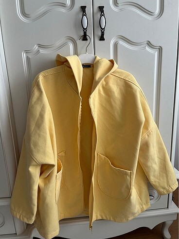 Sarı Oversize Palto Hırka - Görsel 3