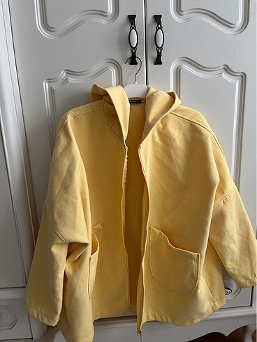 Sarı Oversize Palto Hırka - Görsel 6