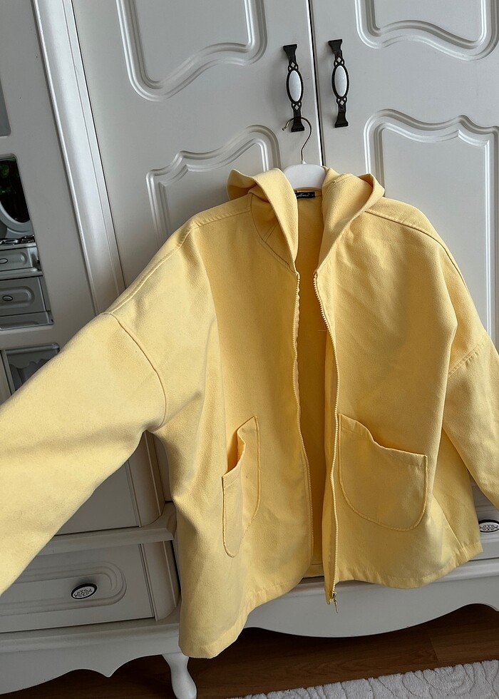 Sarı Oversize Palto Hırka - Görsel 2