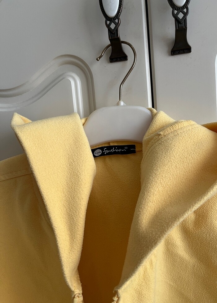 Sarı Oversize Palto Hırka - Görsel 4