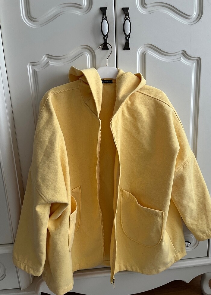 Sarı Oversize Palto Hırka - Görsel 3