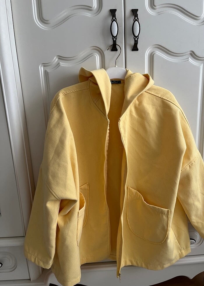 Sarı Oversize Palto Hırka - Görsel 5