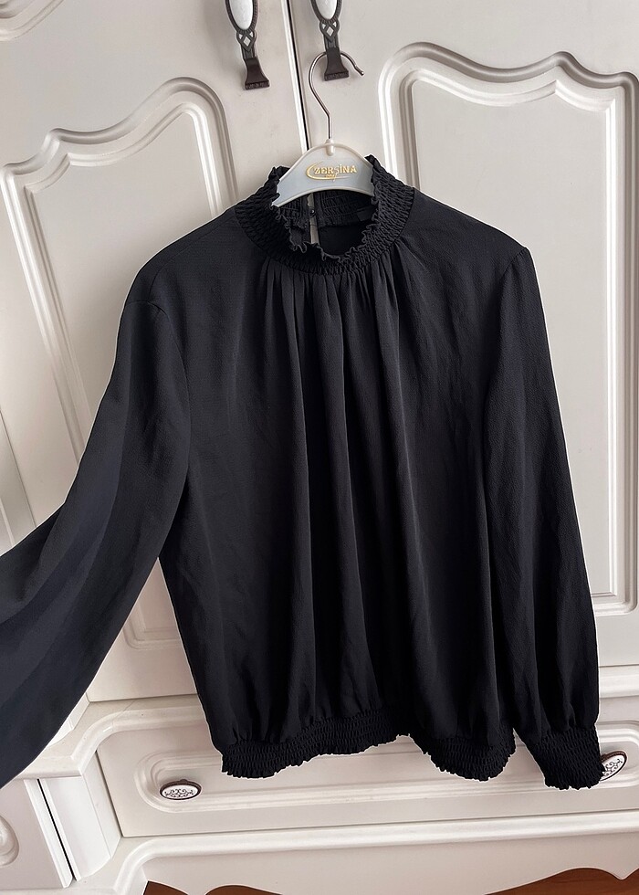 Boyunlu Şifon Bayan Vintage Bluz M-S - Görsel 4