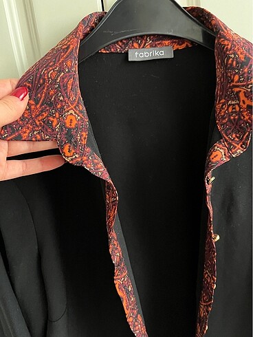 Nakışlı Siyah Vintage Gömlek S-M - Görsel 2