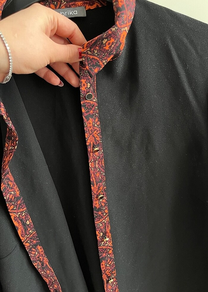 Nakışlı Siyah Vintage Gömlek S-M - Görsel 4