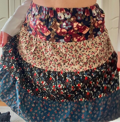 Çiçekli Vintage Etek S-M - Görsel 2