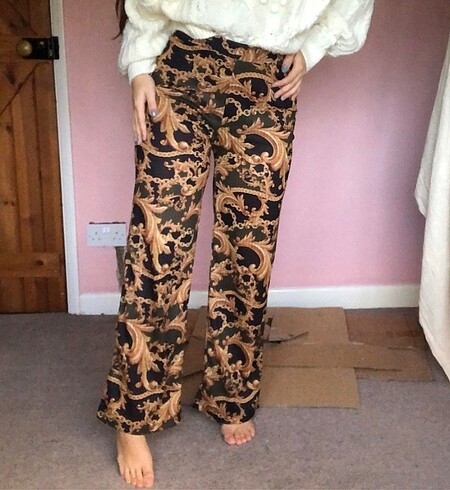 Zincir desenli vintage pantolon Zara M-L