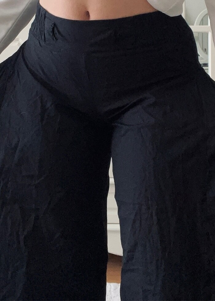 Oxxo geniş paça vintage siyah pantolon s-xs - Görsel 2