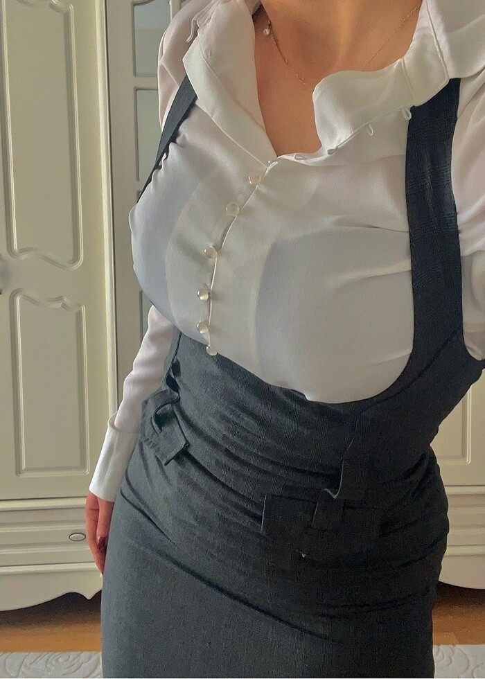 Vintage Salopet Füme S-M askılı - Görsel 2