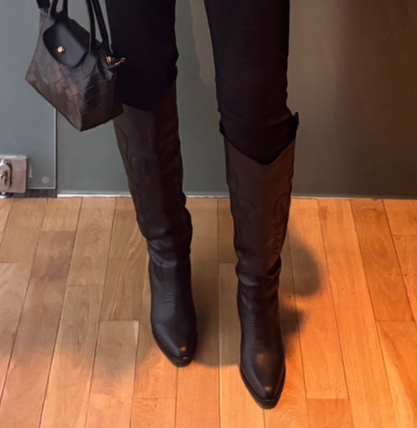 BAMBİ UZUN DİZ BOYU DERİ ÇİZME - Görsel 2