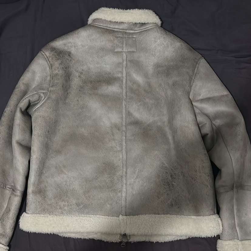 Gri Kürklü Deri Erkek Ceket - Görsel 3
