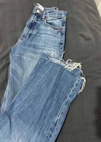 Kadın ZARA Mavi Denim Jean - Görsel 3