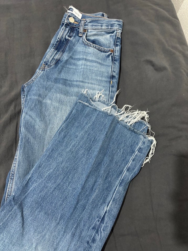 Kadın ZARA Mavi Denim Jean - Görsel 3