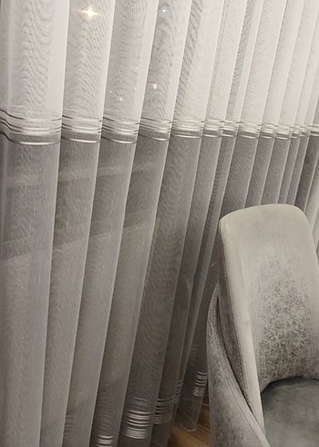 Beyaz Baskılı Modern Perde - Görsel 3