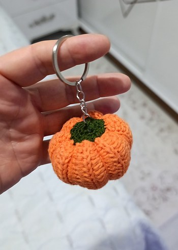 Turuncu Örgü Kabak Anahtarlık - Görsel 2