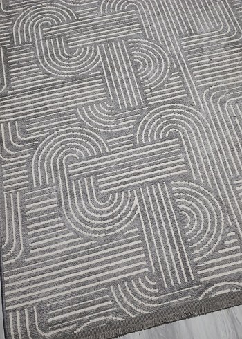 Gri Yılan Desenli Modern Halı - Görsel 2