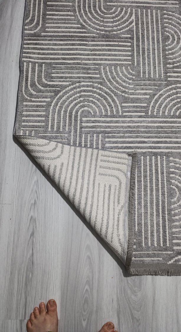 Gri Yılan Desenli Modern Halı - Görsel 3