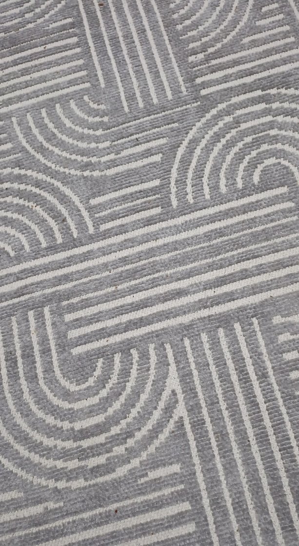 Gri Yılan Desenli Modern Halı - Görsel 4