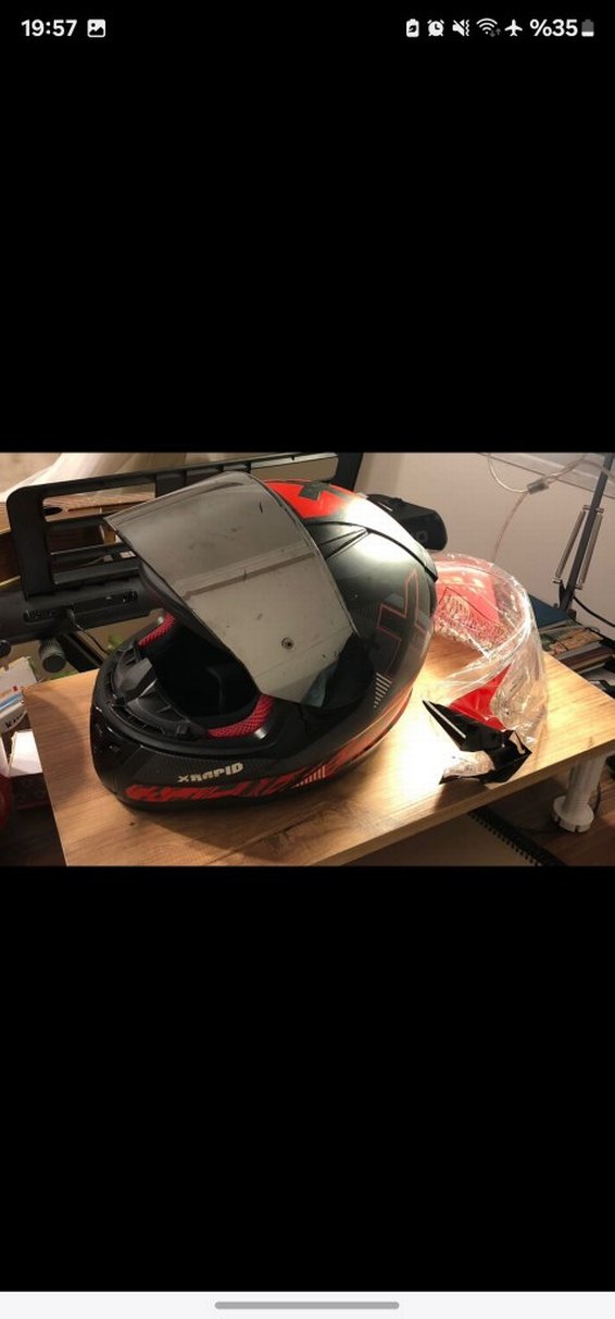 LS2 Kırmızı Siyah Biker Kask - Görsel 3