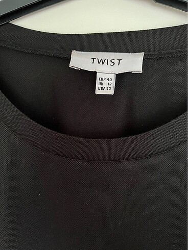 l Beden siyah Renk Twist uzun yırtmaçlı elbise