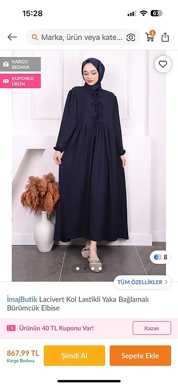 Lacivert trend elbise