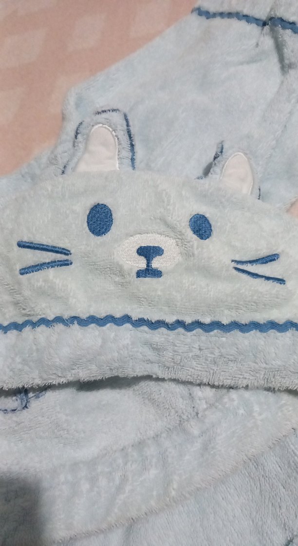 Nakışlı Mavi Erkek Çocuk Bornoz - Görsel 5