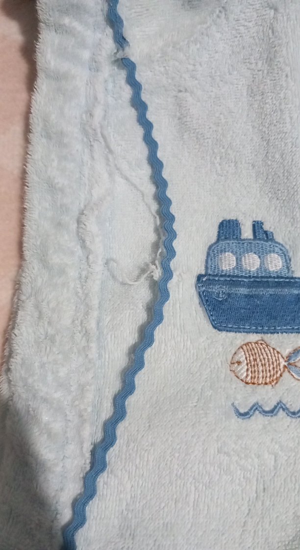 Nakışlı Mavi Erkek Çocuk Bornoz - Görsel 4