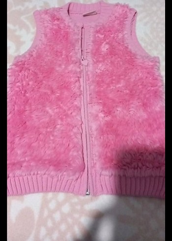 LC Waikiki Püsküllü Gri ve Pembe Kız Elbisesi