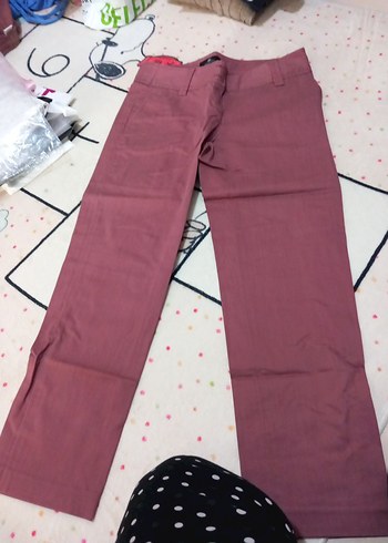 Bordo Kadın Kumaş Pantolon Midi Boy