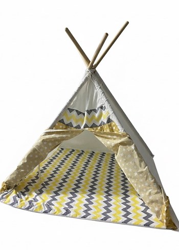 Sarı Yıldız Desenli Çocuk Oyun Çadırı - Görsel 2