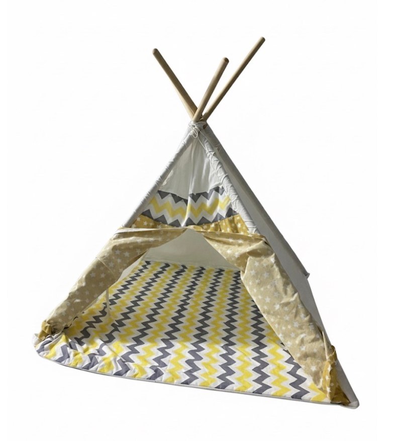 Sarı Yıldız Desenli Çocuk Oyun Çadırı - Görsel 2