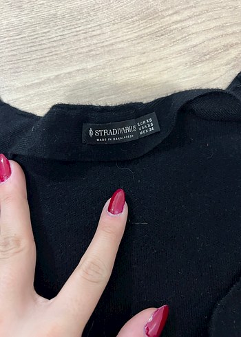 Fermuarlı Siyah Kadın İnce Triko - Görsel 2