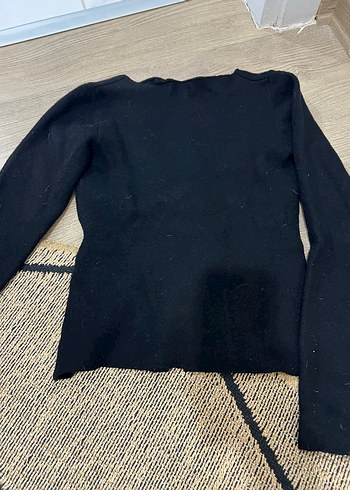 Fermuarlı Siyah Kadın İnce Triko - Görsel 3