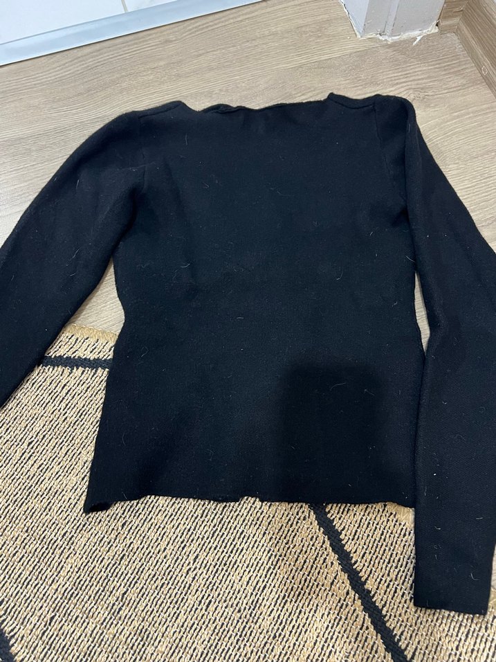 Fermuarlı Siyah Kadın İnce Triko - Görsel 3