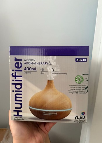 Ahşap Görünümlü 400ml Aromaterapi Nemlendirici