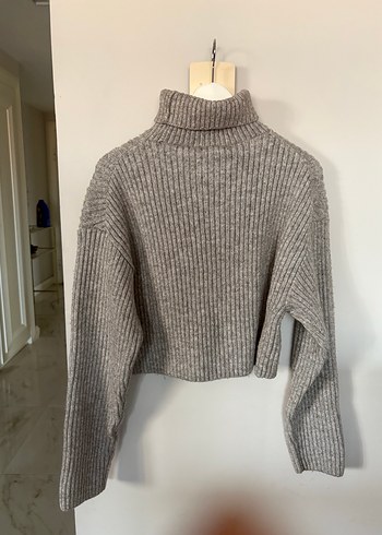 H&M Gri Balıkçı Yaka Örgü Kadın Kazak