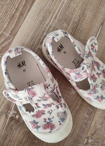 H&M kız çocuk pamuklu kanvas sandalet 