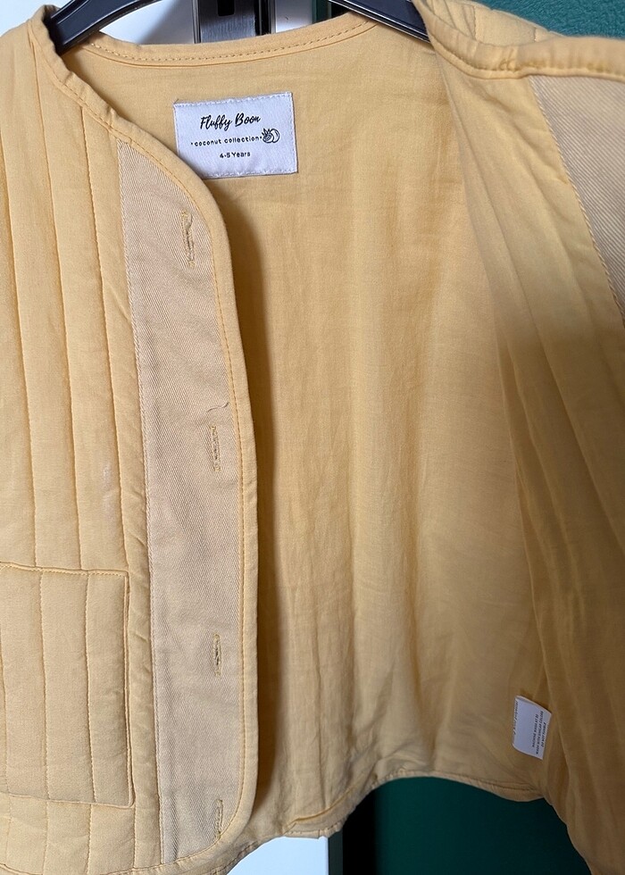 Fluffyboon marka sarı kapitone ceket - Görsel 4