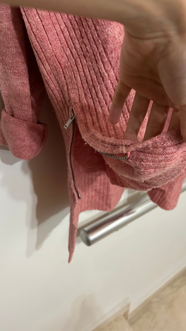 Toz Pembe Boğazlı Kadın Kazak - Görsel 3